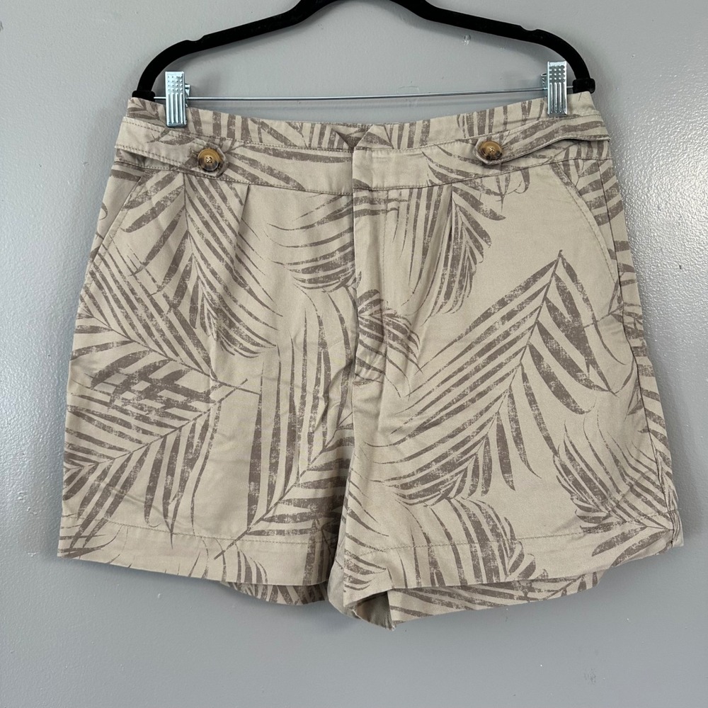 White House Black Market The Short High Rise‎ Shorts | Fern Leaf Brown SZ 14